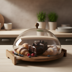 Wood and Acrylic Serving Tray